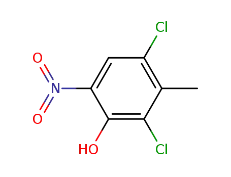 Molecular Structure of 39549-27-4 (2,4-Dichloro-3-methyl-6-nitrophenol)