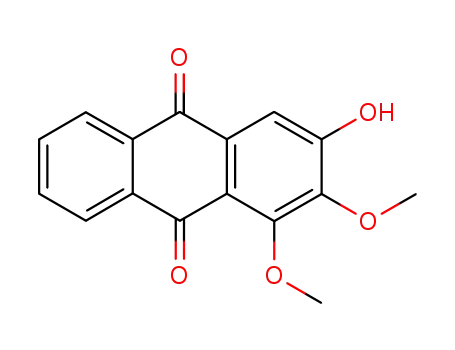 Molecular Structure of 10383-62-7 (9,10-Anthracenedione, 3-hydroxy-1,2-dimethoxy-)