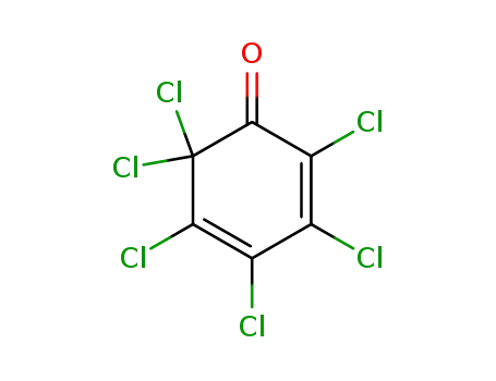 Molecular Structure of 21306-21-8 (2,3,4,5,6,6-HEXACHLORO-2,4-CYCLOHEXADIEN-1-ONE)