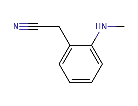 Molecular Structure of 88975-25-1 (Benzeneacetonitrile, 2-(methylamino)-)