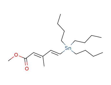 2,4-Pentadienoic acid, 3-methyl-5-(tributylstannyl)-, methyl ester,
(2E,4E)-