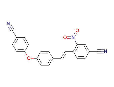 Molecular Structure of 90178-62-4 (Benzonitrile, 4-[2-[4-(4-cyanophenoxy)phenyl]ethenyl]-3-nitro-, (E)-)