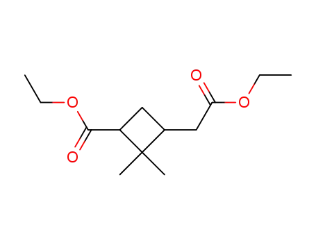 Molecular Structure of 28664-03-1 (ethyl 3-(2-ethoxy-2-oxoethyl)-2,2-dimethylcyclobutanecarboxylate)