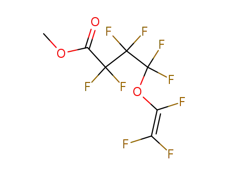 Molecular Structure of 19190-61-5 (Butanoic acid, 2,2,3,3,4,4-hexafluoro-4-[(trifluoroethenyl)oxy]-, methyl
ester)