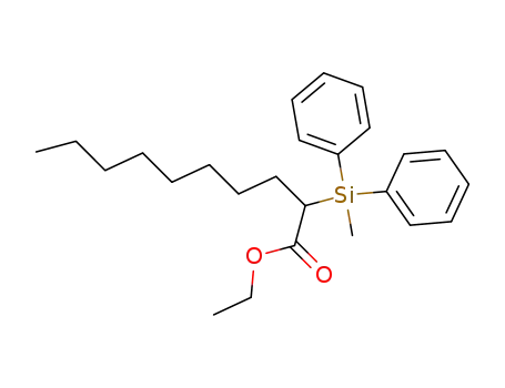 Molecular Structure of 89638-16-4 (Decanoic acid, 2-(methyldiphenylsilyl)-, ethyl ester)