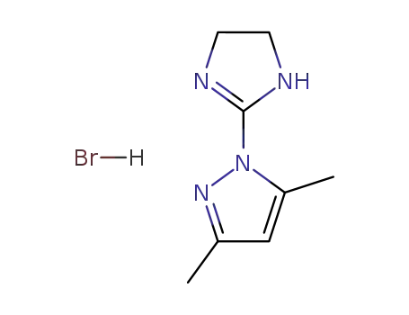 Molecular Structure of 132369-02-9 (1-(4,5-DIHYDRO-1H-IMIDAZOL-2-YL)-3,5-DIMETHYL-1H-PYRAZOLE HYDROBROMIDE)