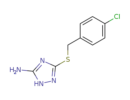 Molecular Structure of 41266-78-8 (3-[(4-CHLOROBENZYL)SULFANYL]-1H-1,2,4-TRIAZOL-5-YLAMINE)