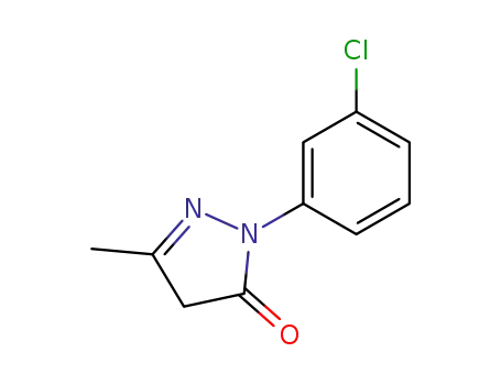 Molecular Structure of 90-31-3 (1-(3-CHLOROPHENYL)-3-METHYL-4,5-DIHYDRO-1H-PYRAZOL-5-ONE)