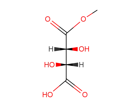 Molecular Structure of 3333-46-8 (Butanedioic acid, 2,3-dihydroxy- (2R,3R)-, monomethyl ester)
