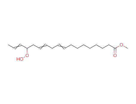 Molecular Structure of 14606-85-0 (9,12,16-Octadecatrienoic acid, 15-hydroperoxy-, methyl ester)