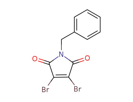 Molecular Structure of 91026-00-5 (N-BENZYL-2 3-DIBROMOMALEIMIDE  97)
