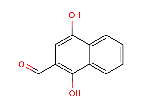 Molecular Structure of 125500-00-7 (2-Naphthalenecarboxaldehyde, 1,4-dihydroxy-)