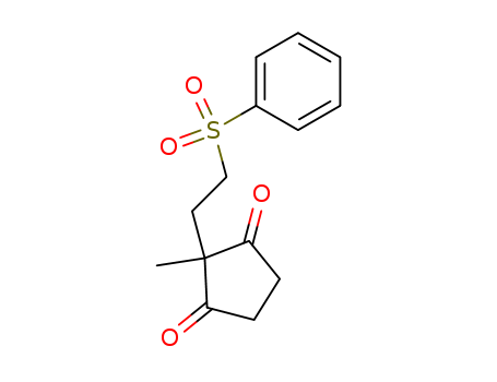 Molecular Structure of 110366-10-4 (1,3-Cyclopentanedione, 2-methyl-2-[2-(phenylsulfonyl)ethyl]-)