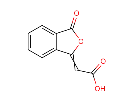 Molecular Structure of 4743-57-1 (2-(3-OXO-1,3-DIHYDROISOBENZOFURAN-1-YLIDEN)ACETIC ACID)
