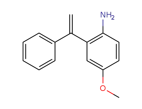 Molecular Structure of 19938-96-6 (Benzenamine, 4-methoxy-2-(1-phenylethenyl)-)