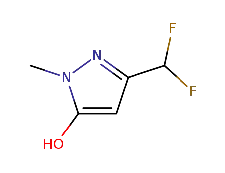 Molecular Structure of 129922-58-3 (3-(Difluoromethyl)-1-Methyl-1H-pyrazol-5-ol)