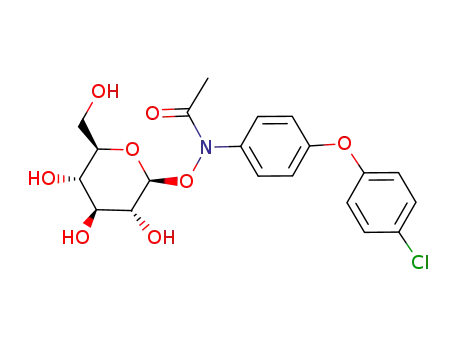 Acetohydroxamic acid, N-(p-(p-chlorophenoxy)phenyl)-O-beta-D-glucopyranosyl-, hydrate (2:1)