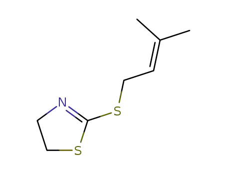 Molecular Structure of 103483-02-9 (4,5-Dihydro-2-[(3-methyl-2-buten-1-yl)thio]thiazole)