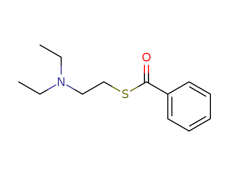 14441-55-5,S-[2-(diethylamino)ethyl] benzenecarbothioate,Benzoicacid, thio-, S-[2-(diethylamino)ethyl] ester (7CI,8CI); Ethanethiol,2-diethylamino-, benzoate (6CI); 2-(Diethylamino)ethanethiol benzoate; NSC229050