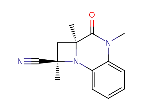 Molecular Structure of 88392-62-5 (1H-Azeto[1,2-a]quinoxaline-1-carbonitrile,
2,2a,3,4-tetrahydro-1,2a,4-trimethyl-3-oxo-, trans-)