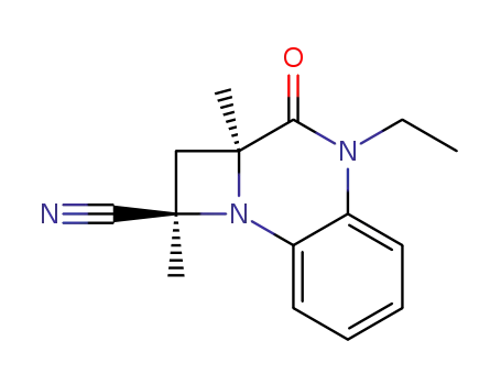 Molecular Structure of 88392-66-9 (1H-Azeto[1,2-a]quinoxaline-1-carbonitrile,
4-ethyl-2,2a,3,4-tetrahydro-1,2a-dimethyl-3-oxo-, trans-)