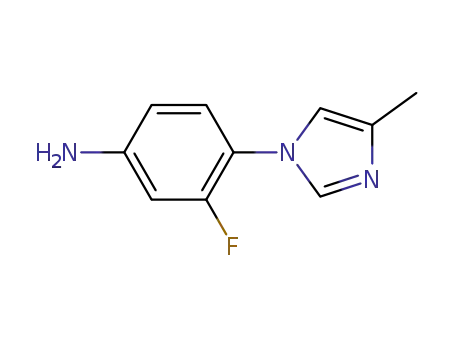 Molecular Structure of 252340-70-8 (3-Fluoro-4-(4-methyl-1H-imidazol-1-yl)benzenamine)