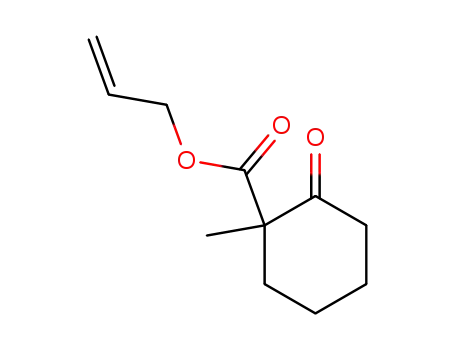 Molecular Structure of 7770-41-4 (prop-2-en-1-yl 1-methyl-2-oxocyclohexanecarboxylate)
