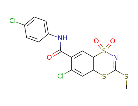 1,4,2-Benzodithiazine-7-carboxamide, 6-chloro-N-(4-chlorophenyl)-3-(methylthio)-, 1,1-dioxide
