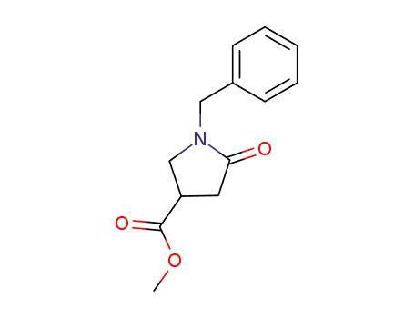Molecular Structure of 51535-00-3 (METHYL 1-BENZYL-5-OXO-3-PYRROLIDINECARBOXYLATE)