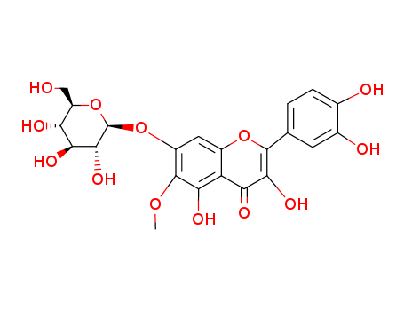 4H-1-Benzopyran-4-one,2-(3,4-dihydroxyphenyl)-7-(b-D-glucopyranosyloxy)-3,5-dihydroxy-6-methoxy-
