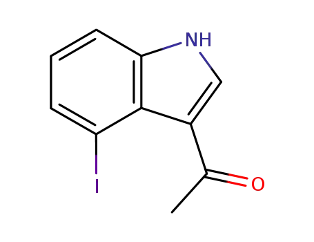 Molecular Structure of 72527-77-6 (1-(4-IODO-1H-INDOL-3-YL)-ETHANONE)