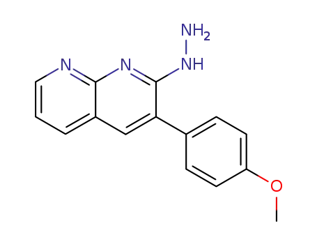 Molecular Structure of 395057-56-4 (1,8-Naphthyridin-2(1H)-one, 3-(4-methoxyphenyl)-, hydrazone)