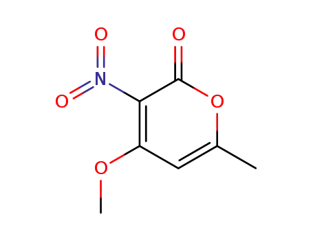 Molecular Structure of 54774-80-0 (3-Nitro-4-methoxy-6-methyl-2H-pyran-2-one)
