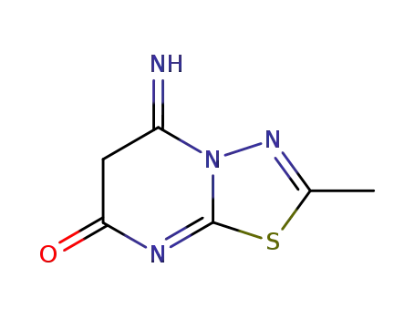 Molecular Structure of 116776-43-3 ((5E)-5-imino-2-methyl-5,6-dihydro-7H-[1,3,4]thiadiazolo[3,2-a]pyrimidin-7-one)