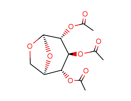 Molecular Structure of 13242-55-2 (1,6-ANHYDRO-BETA-D-GLUCOSE-2,3,4-TRI-O-ACETATE)