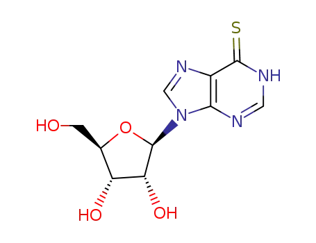 Molecular Structure of 574-25-4 (6-MERCAPTOPURINE RIBOSIDE)