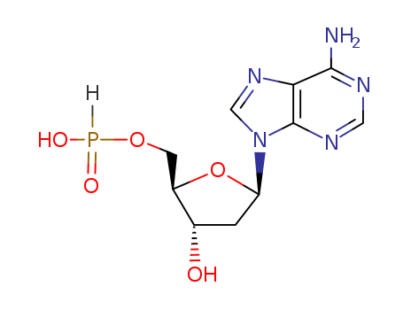 Molecular Structure of 137686-82-9 (Adenosine, 2'-deoxy-, 5'-(hydrogen phosphonate))