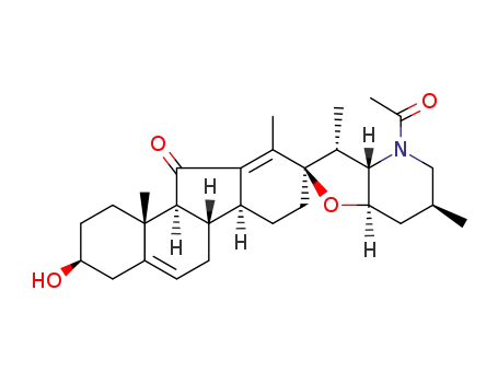 Molecular Structure of 17009-03-9 ((3beta,22S,23R)-28-acetyl-3-hydroxy-17,23-epoxyveratraman-11-one)