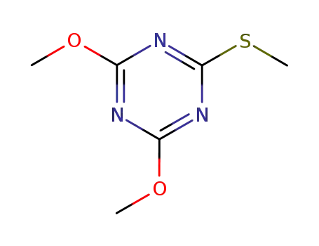 Molecular Structure of 36335-90-7 (1,3,5-Triazine, 2,4-dimethoxy-6-(methylthio)-)