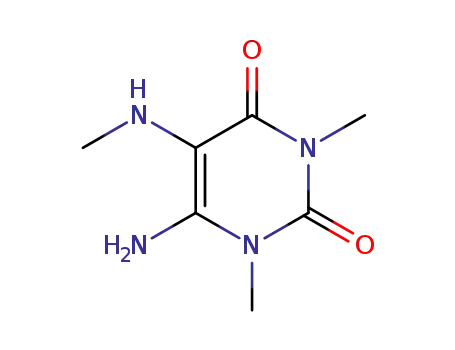 Molecular Structure of 54729-62-3 (6-Amino-1,3-dimethyl-5-(methylamino)-2,4(1H,3H)-pyrimidinedione)