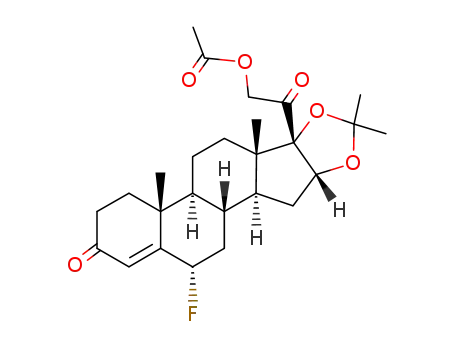 Molecular Structure of 2996-37-4 (Pregn-4-ene-3,20-dione,21-(acetyloxy)-6-fluoro-16,17-[(1-methylethylidene)bis(oxy)]-, (6a,16a)- (9CI))