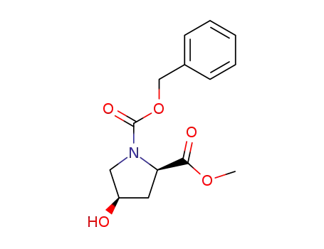 Molecular Structure of 155075-23-3 (N-CBZ-CIS-4-HYDROXY-D-PROLINE METHYL ESTER)