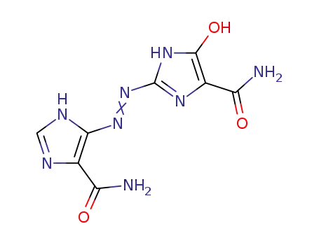 Molecular Structure of 70379-28-1 (1H-Imidazole-4-carboxamide,
2-[[5-(aminocarbonyl)-1H-imidazol-4-yl]azo]-5-hydroxy-)