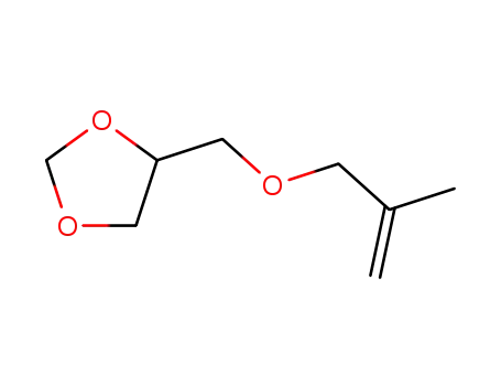 Molecular Structure of 126121-31-1 (1,3-Dioxolane, 4-[[(2-methyl-2-propenyl)oxy]methyl]-)