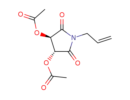 Molecular Structure of 184774-88-7 (2,5-Pyrrolidinedione, 3,4-bis(acetyloxy)-1-(2-propenyl)-, (3R,4R)-)