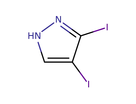 Molecular Structure of 6645-70-1 (3,4-Diiodopyrazole)