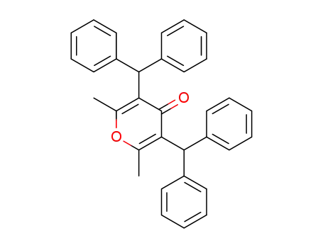 Molecular Structure of 88239-35-4 (4H-Pyran-4-one, 3,5-bis(diphenylmethyl)-2,6-dimethyl-)