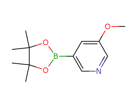 445264-60-8,3-METHOXY-5-(4,4,5,5-TETRAMETHYL-[1,3,2]DIOXABOROLAN-2-YL)-PYRIDINE,(5-Methoxypyridin-3-yl)boronic acid pinacol ester;2-(5-Methoxypyridin-3-yl)-4,4,5,5-tetramethyl-1,3,2-dioxaborolane;3-Methoxy-5-(4,4,5,5-tetramethyl-[1,3,2]dioxaborolan-2-yl)pyridine;3-Methoxy-5-(pinacolboranato)pyridine;5-Methoxy-3-(4,4,5,5-tetramethyl-1,3,2-dioxaborolan-2-yl)pyridine;