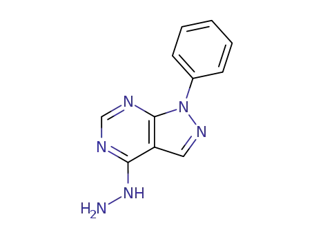 Molecular Structure of 68380-54-1 ((1-PHENYL-1H-PYRAZOLO[3,4-D]PYRIMIDIN-4-YL)-HYDRAZINE)