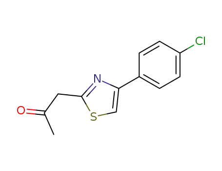 Molecular Structure of 89991-28-6 (2-Propanone, 1-[4-(4-chlorophenyl)-2-thiazolyl]-)